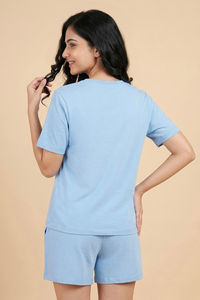 Zivame Mickey & Friends Knit Cotton Loungewear Short Set - Dutch Canal — thumbnail 3